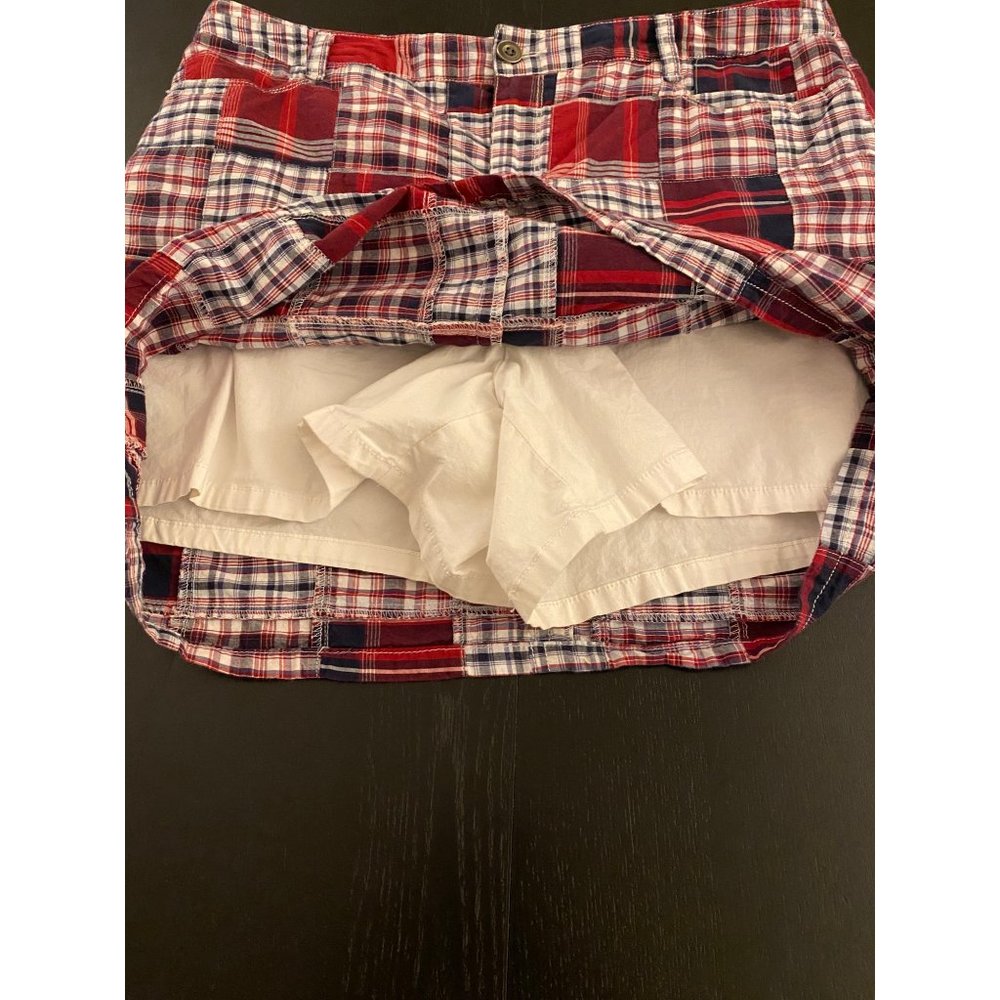 Croft & Barrow Classic Skort Womens US 14 Crab Bake Red Patchwork Stretch Preppy - Picture 9 of 16